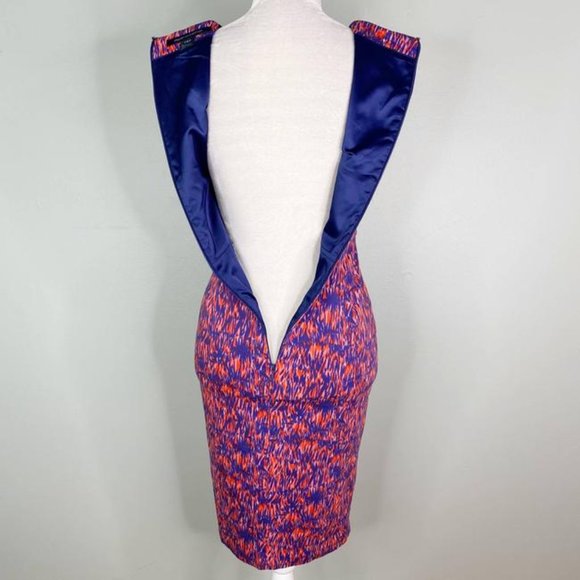 French Connection Purple Cap Sleeves Midi Short Casual Dress [size 6] - Picture 2 of 6